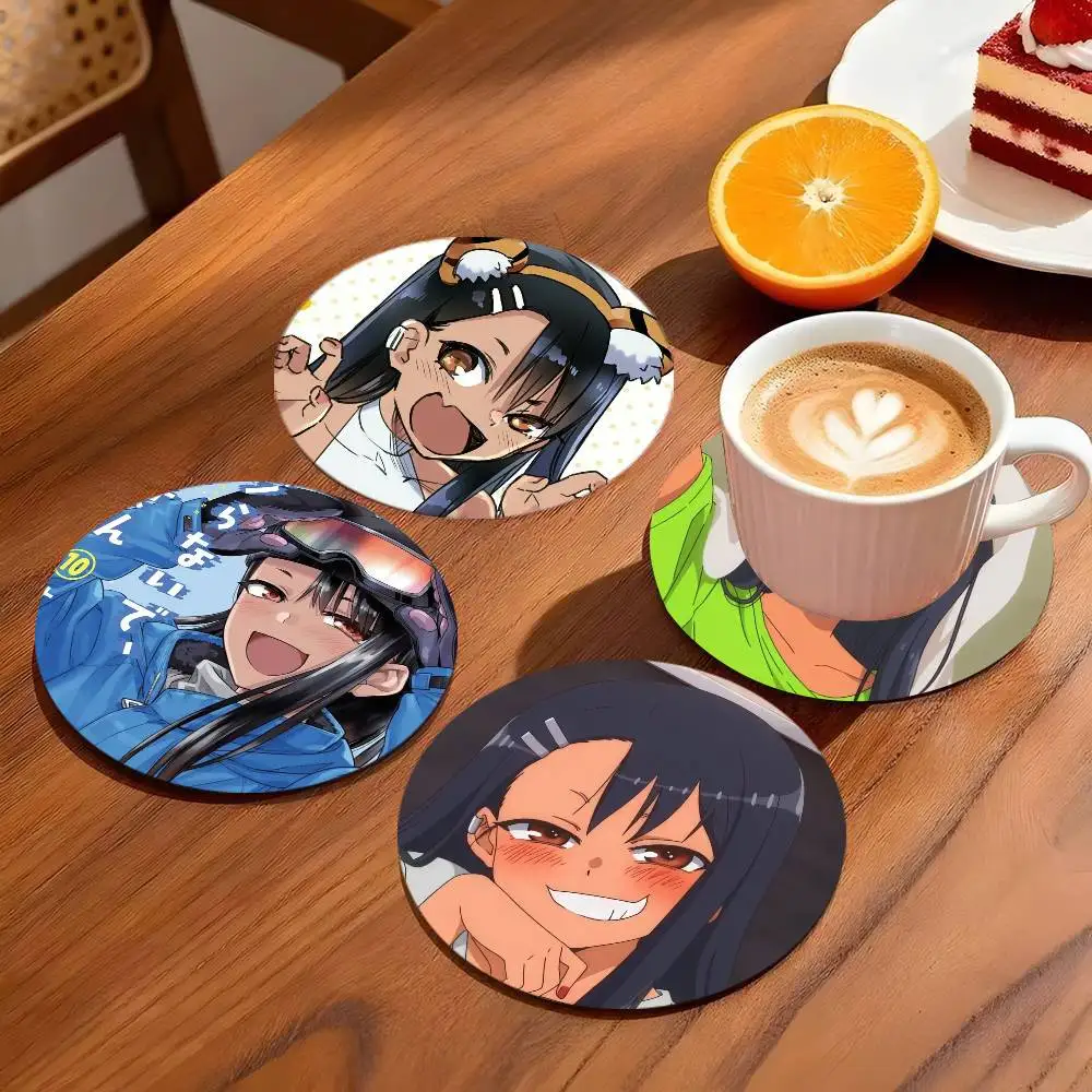 1pc Nagatoro Hayase Anime Character Coasters 10cm Round Wooden Suitable For Drinks Tea Coffee Home Gift Choice Holidays