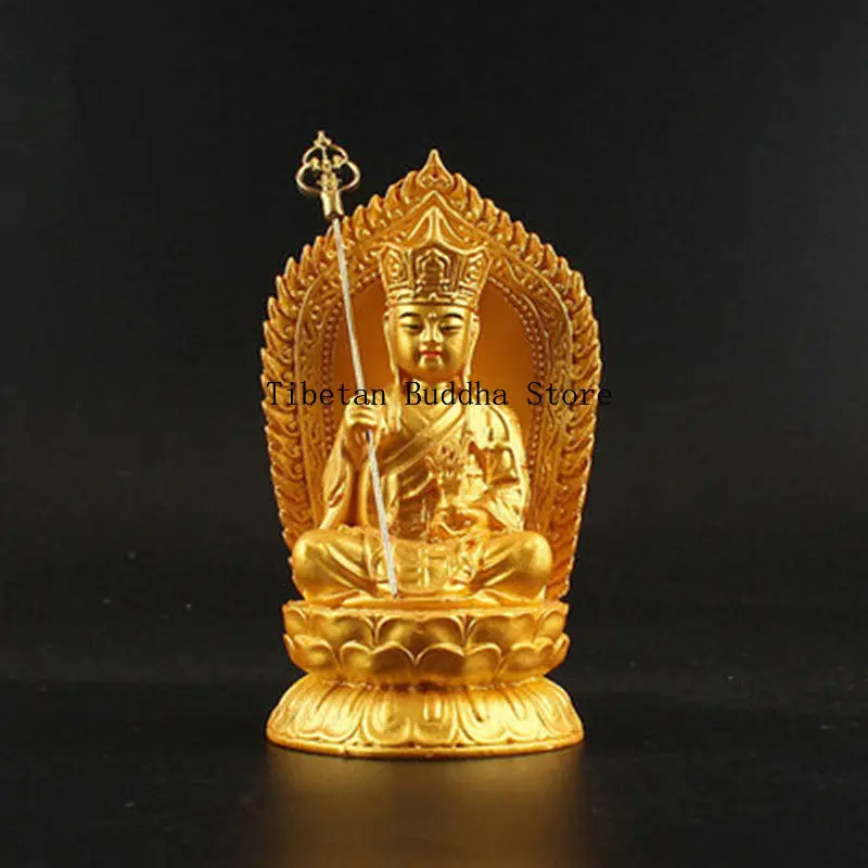 Jizang Bodhisattva Buddha Statue Resin Sand Gold Jizang King Bodhisattva Buddha Statue Car Buddha Home Offering Body Protector O