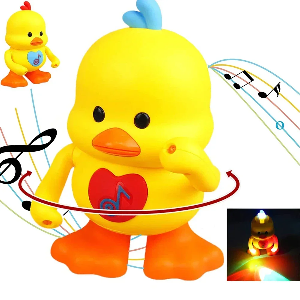 Bebek menari musikal dengan lampu, mainan bebek bayi interaktif, mainan musik bayi untuk balita anak laki-laki anak perempuan hadiah Prasekolah