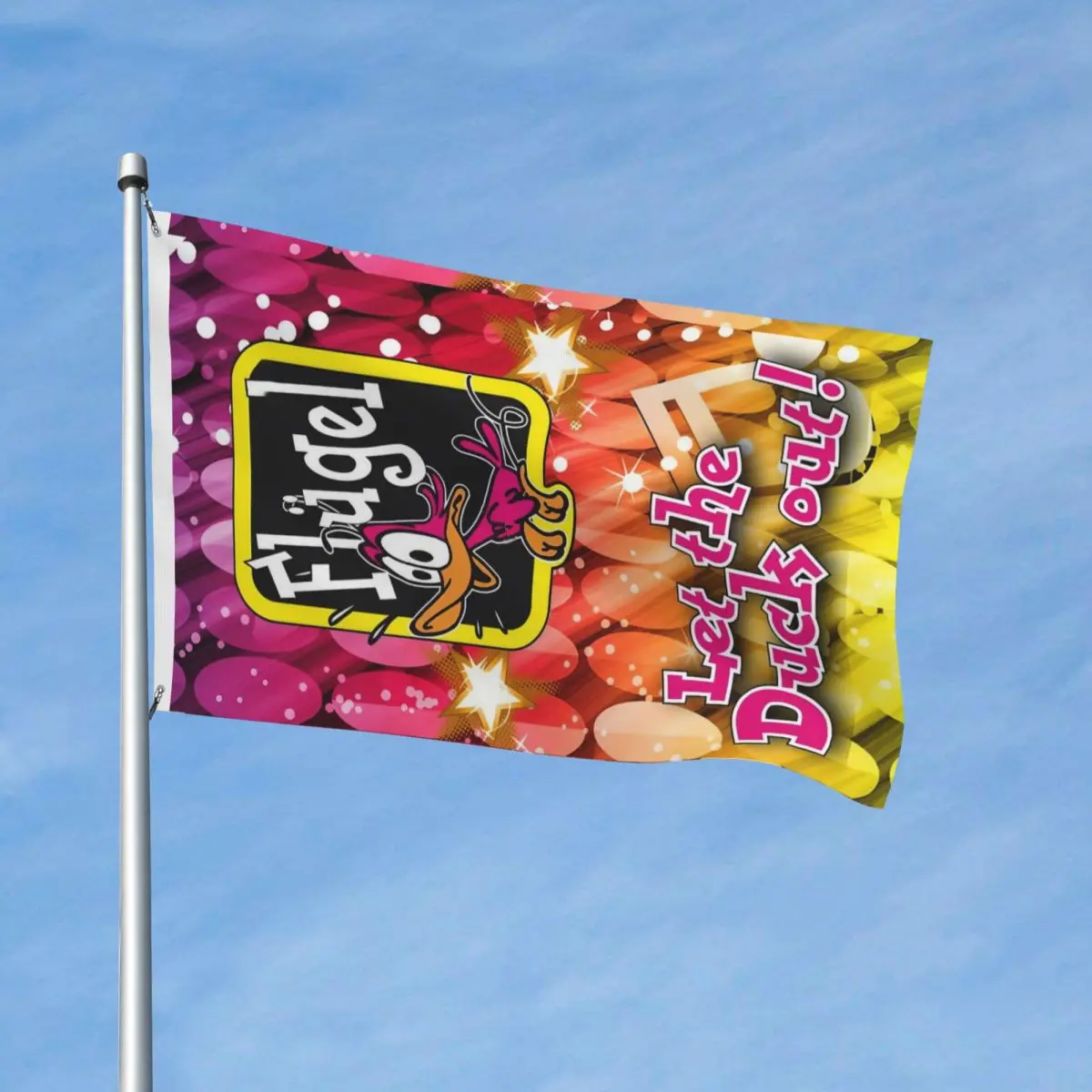 Flugel Party Let The Duck Out Flag Outdoor Banner 2 Grommets Decoration Vivid Color 2x3 3x5 4x6 5x8 FT Flags