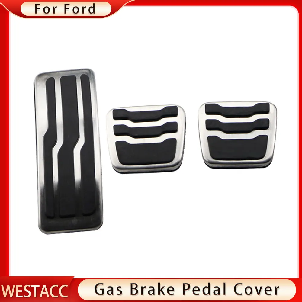 Stainless Steel Car Pedal Pads Cover for Ford Everest Endeavour Raider Ranger 2016 - 2023 Gas Fuel Brake Pedals Pad Accessories