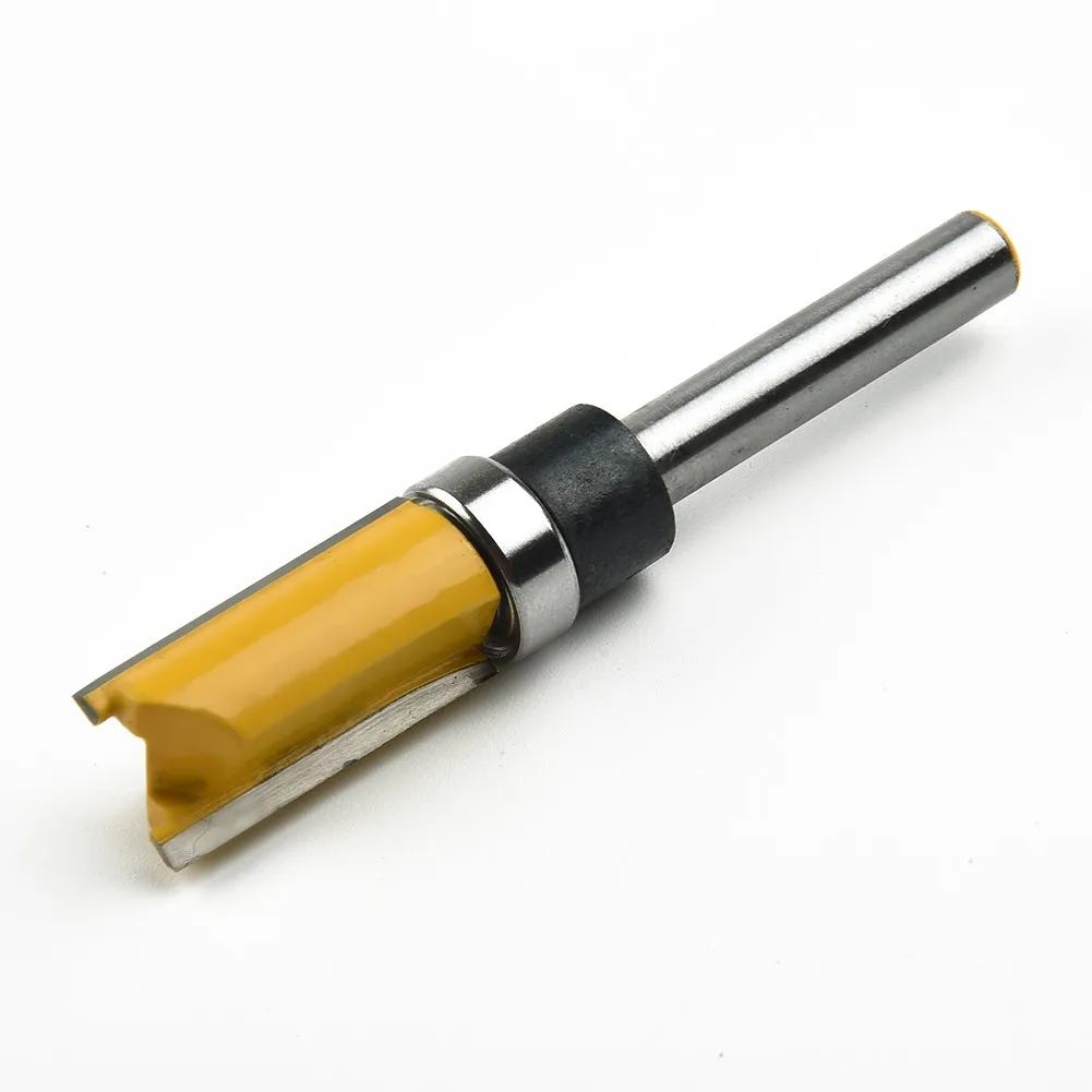 1pc 1/4inch Shank Extra Cutting Straight Router Bit 11.9-25mm Carbide Flush Trim Pattern Milling Cutter Round Handle