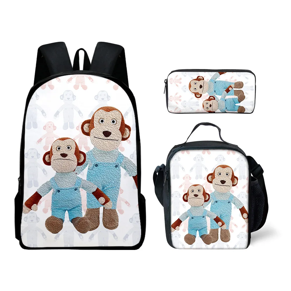Luxury Youthful New Amanda the Adventurer 3D Print 3pcs/Set Student Travel bags Laptop Daypack Backpack Lunch Bag Pencil Case