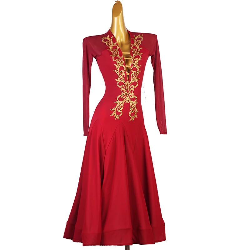 Modern Dance Stage Costume Competition Ball Dress Womens Clothes Girls Waltz Adult Fashion Outfit Suit Line Dancewear Customized
