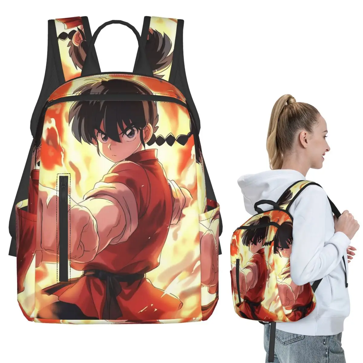 

Ranma 1/2 Saotome Pig Girls Backpack Student BookBag Children School Bag Laptop Shoulder Bags Boys Girls