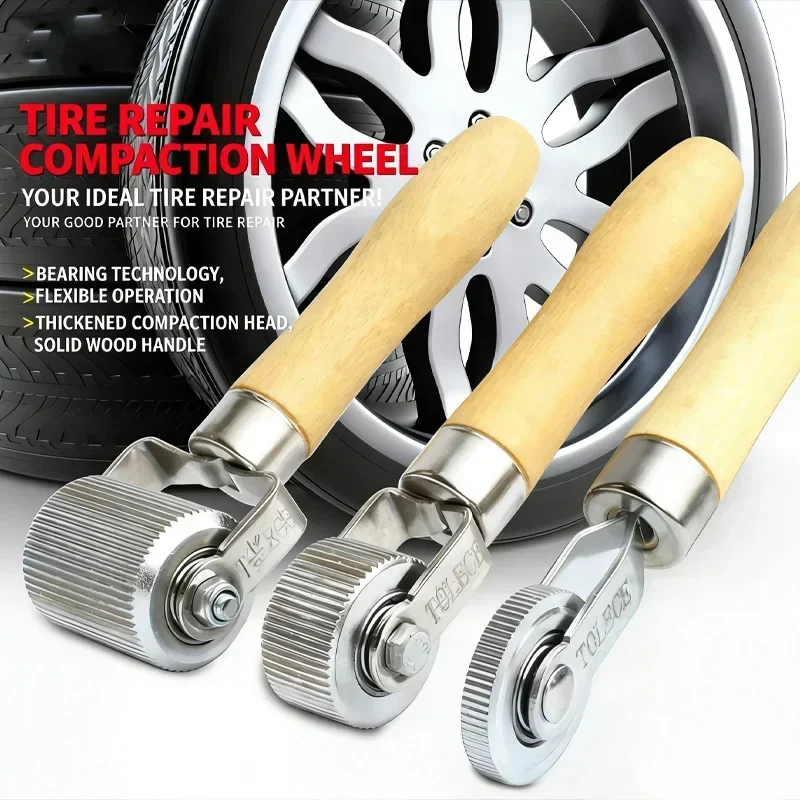 1PCS Tire Repair Tool Universal Tire Patch Rollers Wooden Rake Wheel with Low Speed High Speed Grinding Heads Car Repair Tools