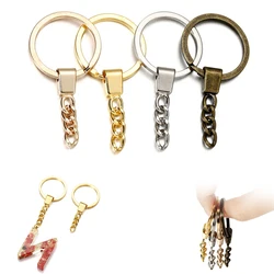 5Pcs Key Ring Key Chain Rhodium Bronze 30mm Keyrings Split Keychain Clasp Pendant Connectors Handmade For DIY Jewelry Making