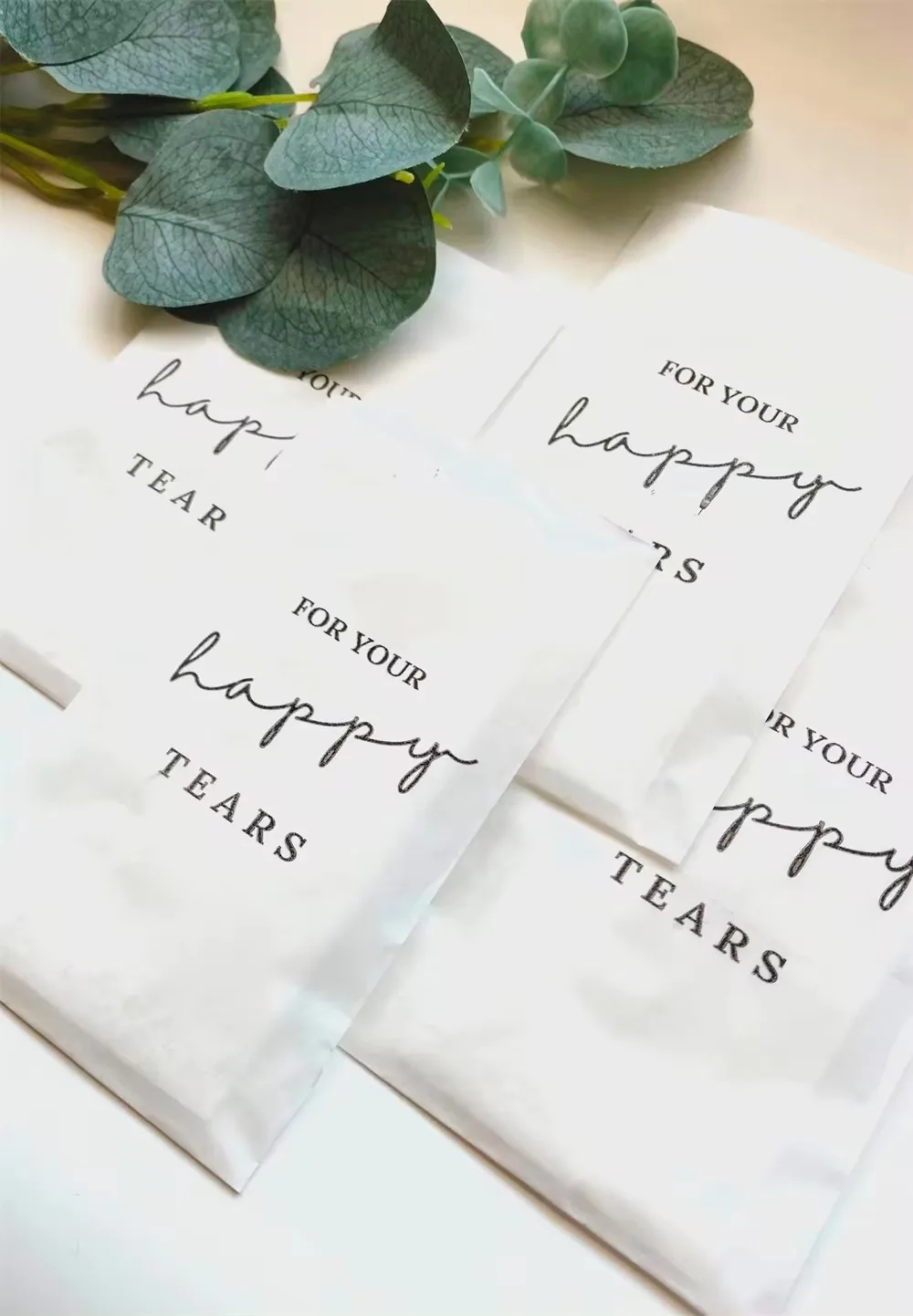 25PCS For Your Happy Tears Wedding Tissues, Tears of Joy Tissue Packets, Wedding Handkerchief, Wedding Party Favors for Guests