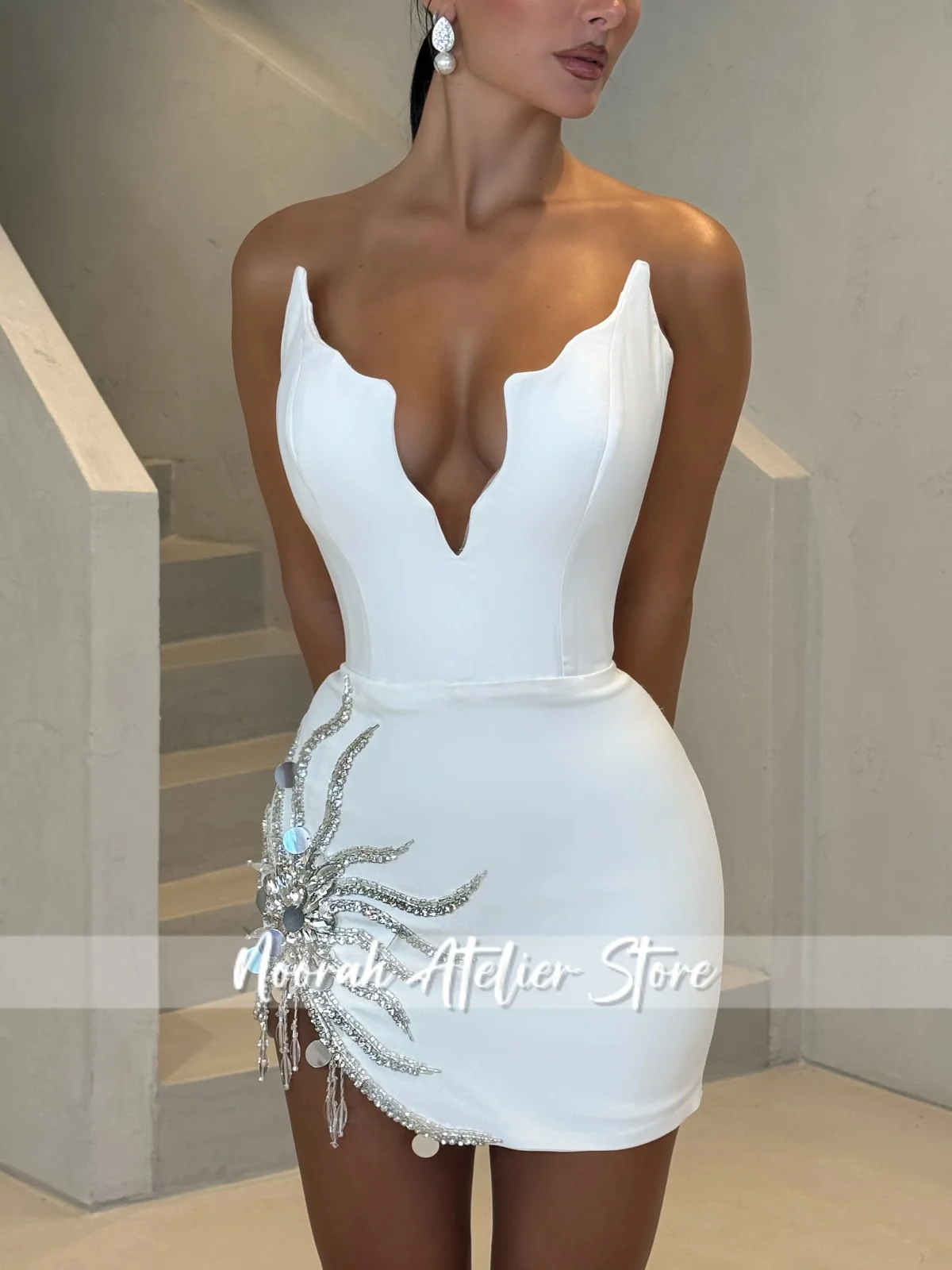Yellow 3D Orchid Floral Homecoming Dreeses Crop Top Mini Gown 2 Piece Dress Night Out Cocktail Party Formal Gown Customized