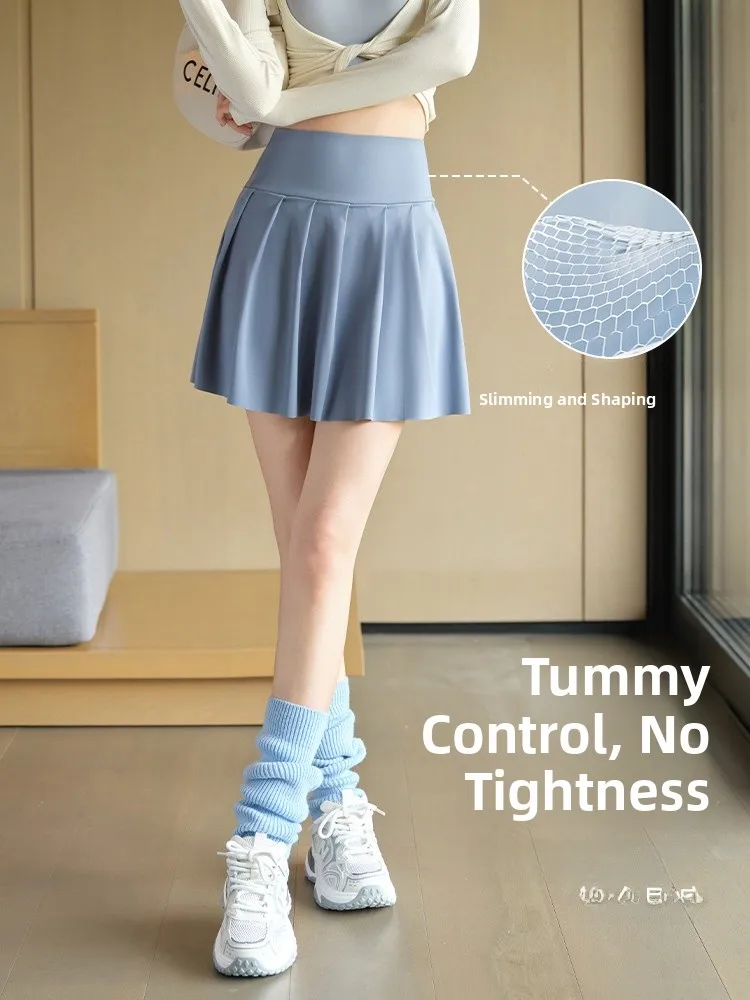 Spor ey ket f Jupe d'été fine pour femme Tennis Fitn A-Line plissée Anti-lumière jupe ort douce et confortable haute...