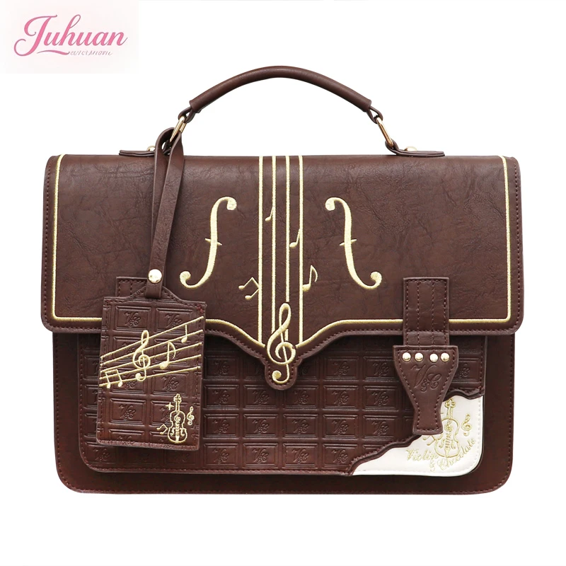 Japanese Original Chocolate Music Note Embroidery Bag JK Uniform Bags Women Shoulder Mailman Female Bags College Style Backpack