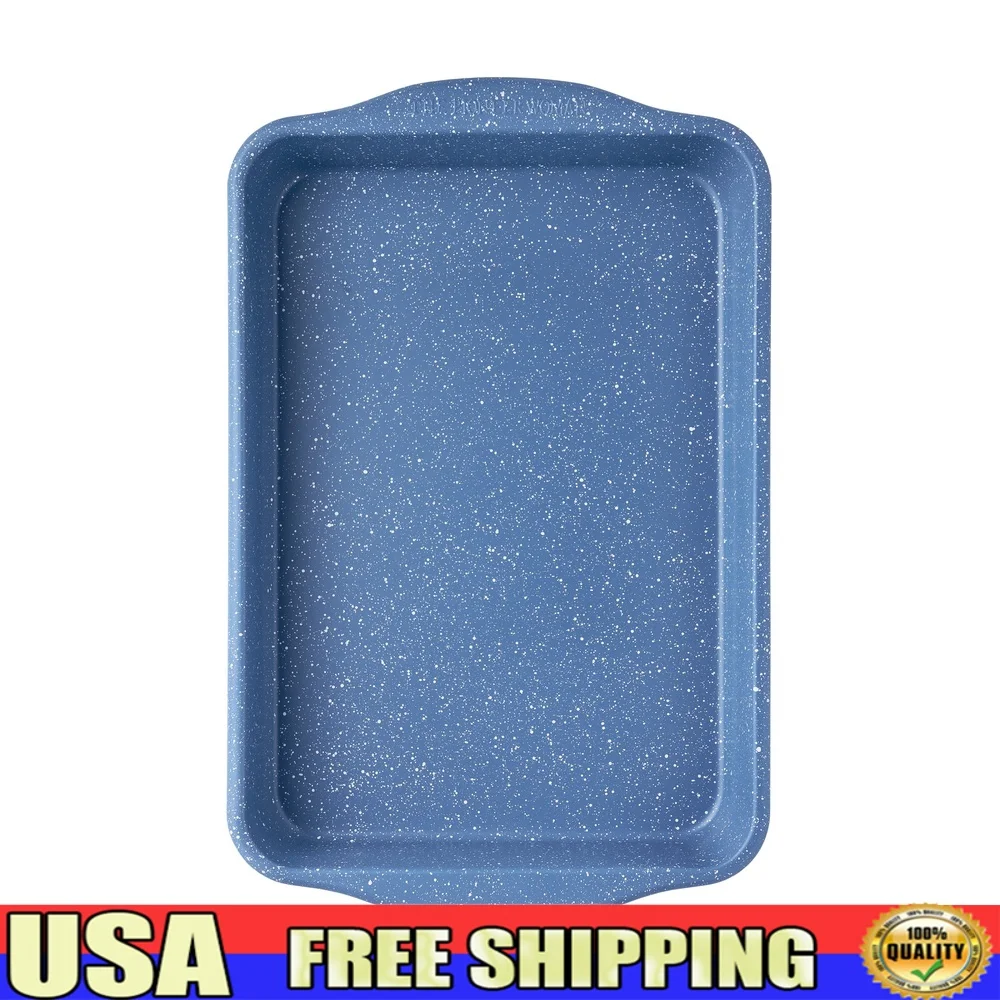 

Durable Nonstick Cake Pan 9x13 Aluminized Steel Blue Speckle Oven Safe Easy Release Ideal Cakes Brownies Casseroles
