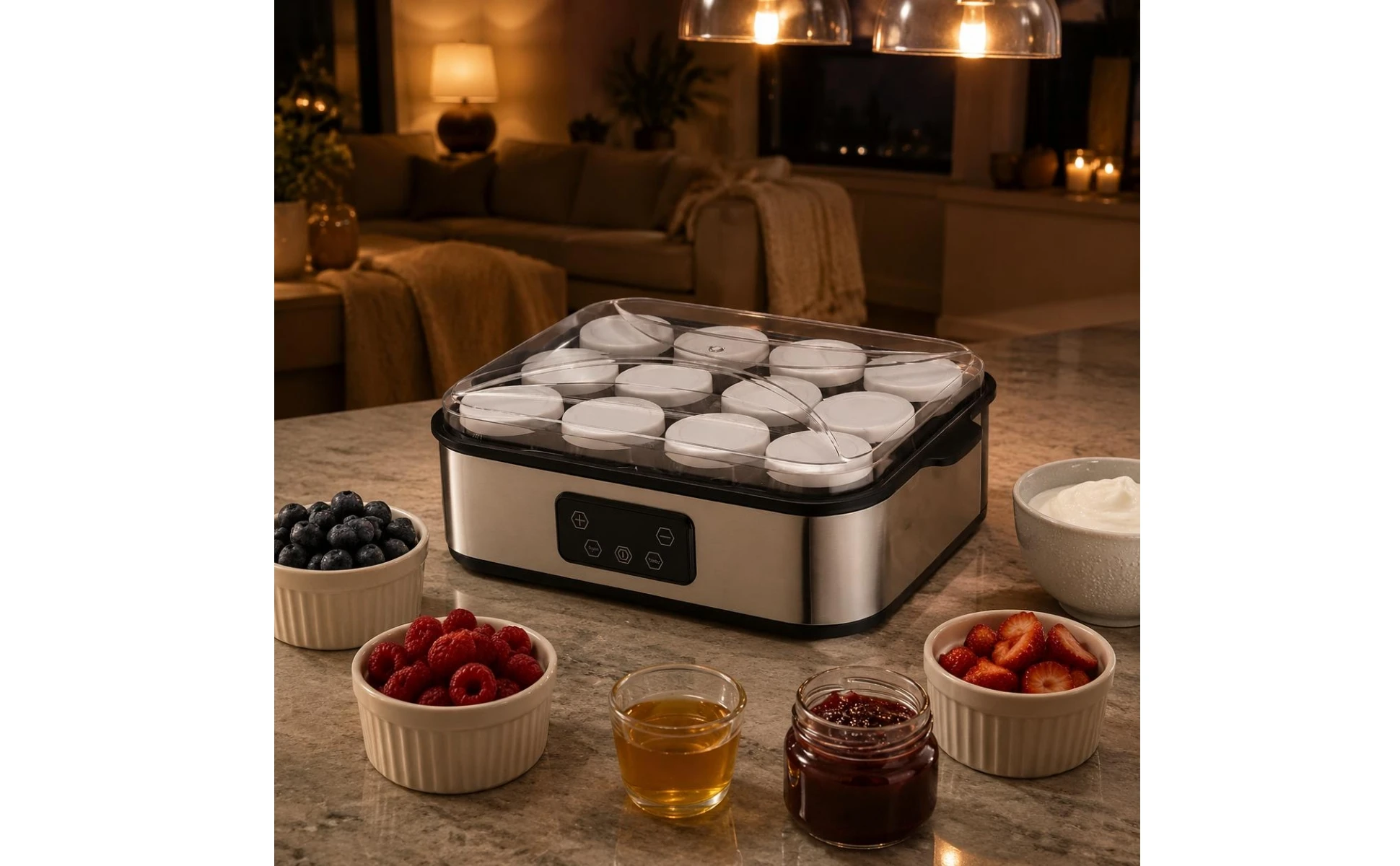 12-Cup Yogurt Appliance Top Tray Countertop Yogurt Appliance Fermentation Machine Prepared Desserts Food Appliance Constant 12-Cup Yogurt Appliance Top Tray Countertop Yogurt Appliance Fermentation Machine Prepared Desserts Food Appliance Constant