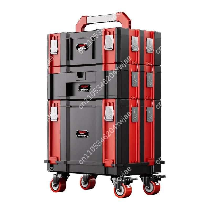 Heavy Duty Modular Tool Box Organizer Plastic Tool Case with Removable Dividers for Electrician