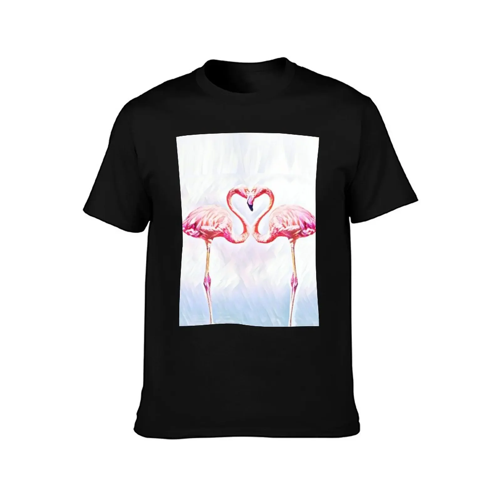 Flamingo Love Abstract Art Design T-Shirt Clothing summer tops man t shirt designer shirts mens white t shirts