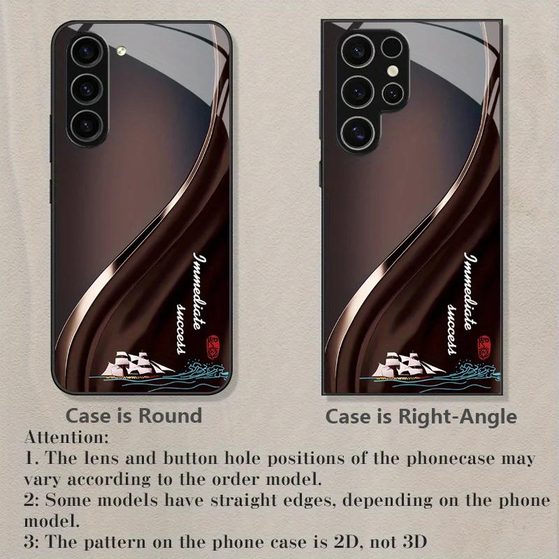 Creative black brown corrugated glass phone case suitable for Samsung Galaxy S26 S25 S24 S22 S21 S20 FE/Ultra/Plus anti drop