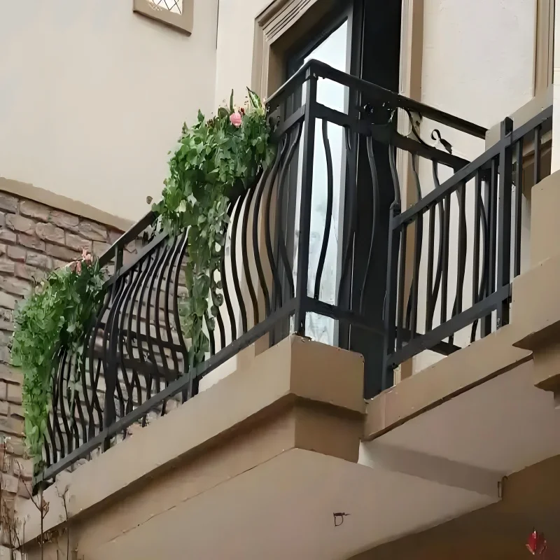 Customization Easy Install Galvanized Pipe Balcony Railings with  Balcony Handrail for Outdoor Terrace Anti-Rust Protection
