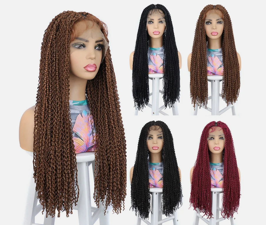 28 inch Braided HD Lace Front Wigs Zizi Braid Wig with Baby Hair for Black Women