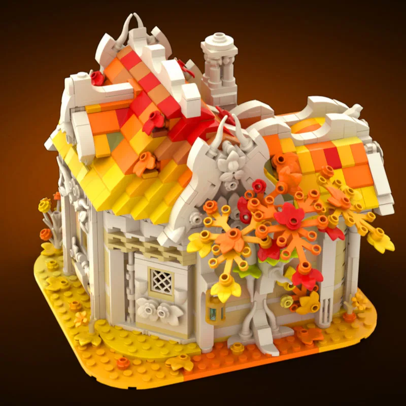 1559 pçs moc outono birchhouser cloud9 castelo da casa arquitetura modular blocos de construção educativos diy brinquedos presente