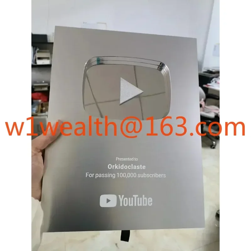 custom YouTube award Gold customized name YouTube play button award plaque