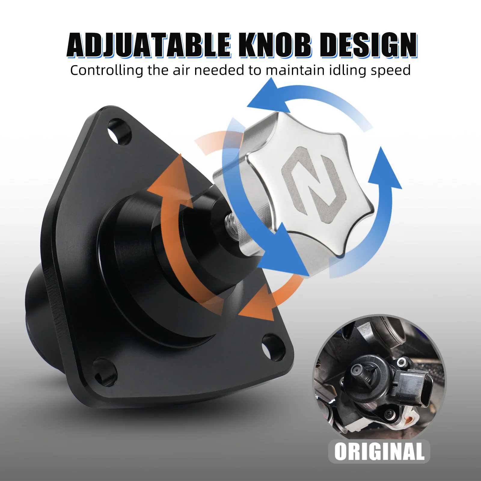 

NICECNC Manual Idle Air Adjuster Valve For Yamaha YFZ450R YFZ450RSE 2009-2025 YFZ450X 2010-2013 Replace 18P-13750-01-00 Aluminum