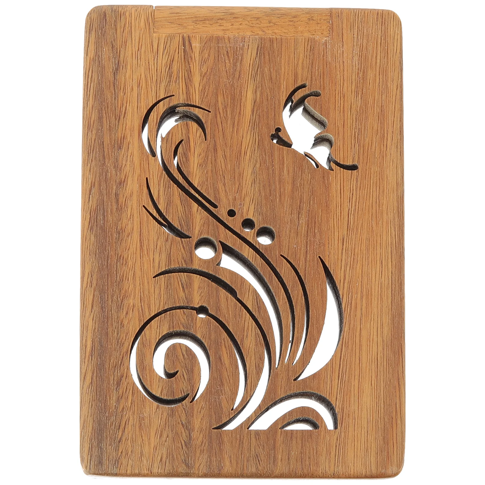 مرآة مكياج محمولة قابلة للطي بلمسة نهائية خشبية صغيرة للسفر، مرآة صغيرة مدمجة للمحفظة، مرآة جيب متينة وخفيفة الوزن #3