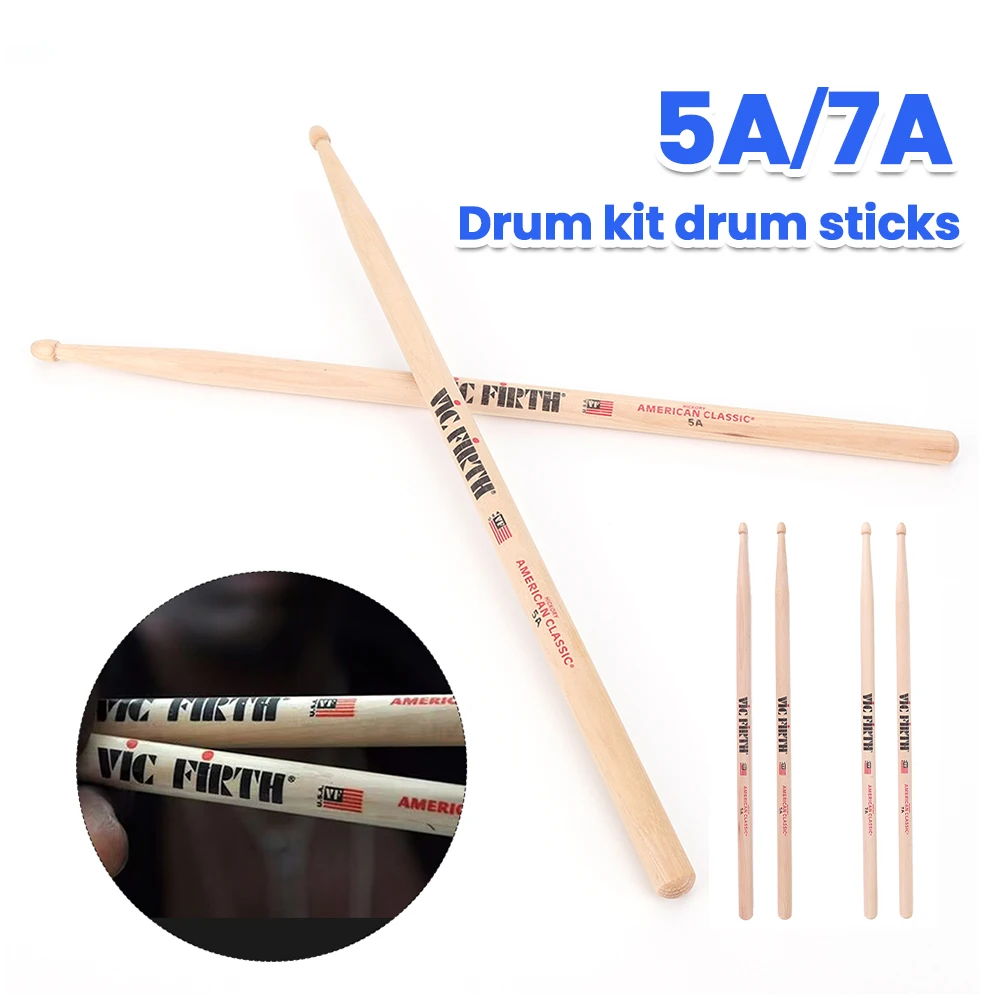 1–5 Paar Trommelstöcke, 5 A/7 A, Schlägel, gleichmäßiges Gewicht, Tonhöhe, amerikanische Hickory-Drumsticks, klassische Trommelstöcke, Percussion-Zubehör