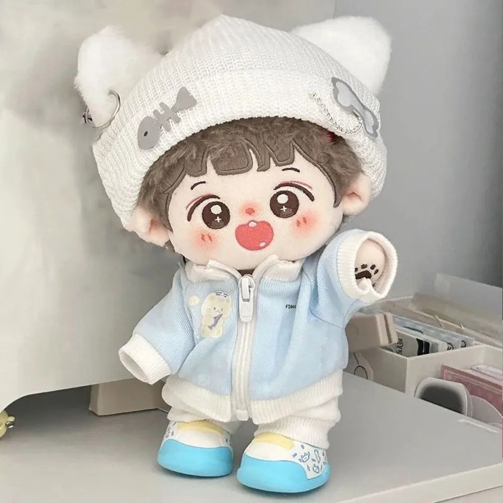 

Cat Jacket 20cm Cotton Doll's Clothes Cute Hat Fishbone Cotton Doll Outfit Pants Mini Doll Clothes Set Cotton Doll Accessories