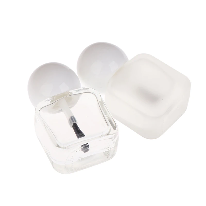 1 pçs 10ml vazio unha polonês garrafas de vidro transparente garrafas de gel com tampa da escova óleo do prego ferramenta da arte do prego