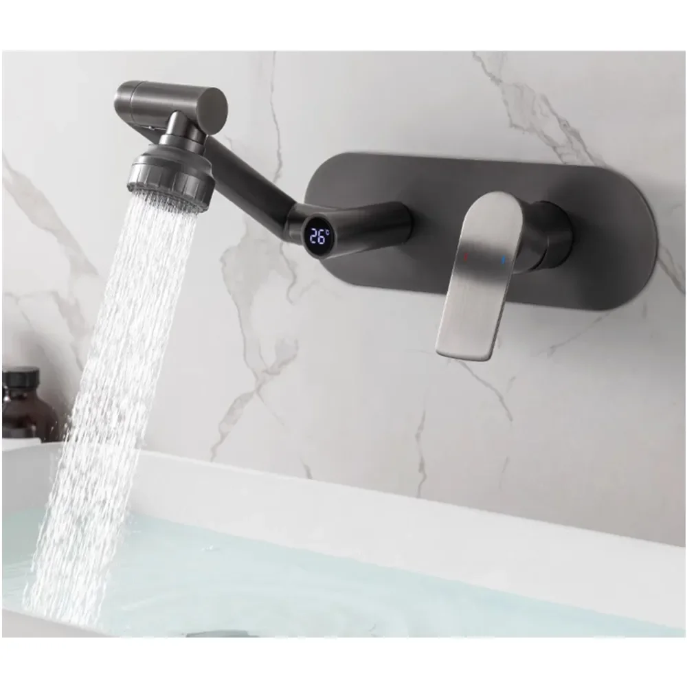 All-In-One Wall-Mounted Basin Wash Faucet Modern Cold Hot Water Upper Basin Concealed Faucet Tapware