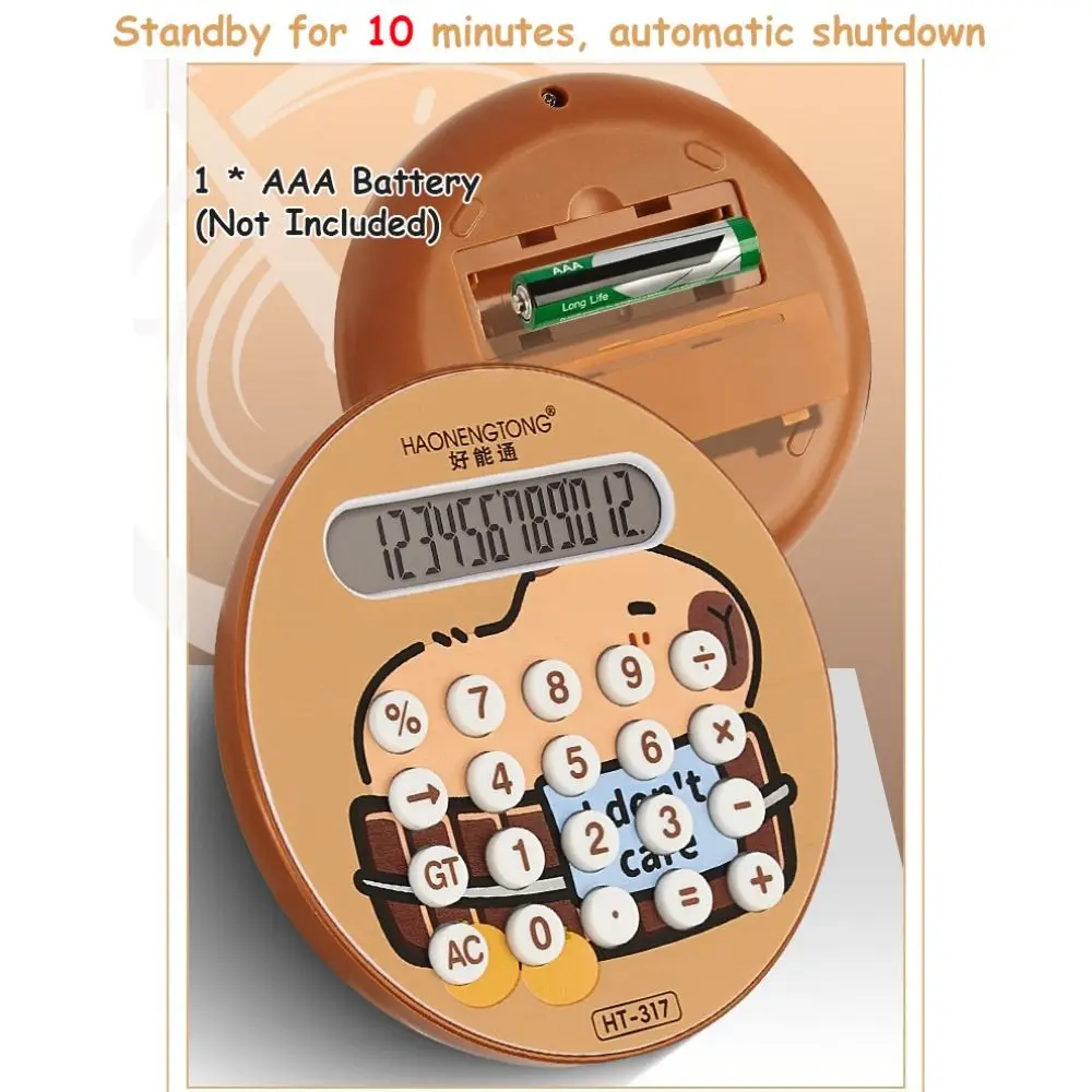 Cartoon High Sensitivity Capybara Mini Calculator Large LCD Display 12-Digit Student Calculator Portable Math Calculator Home