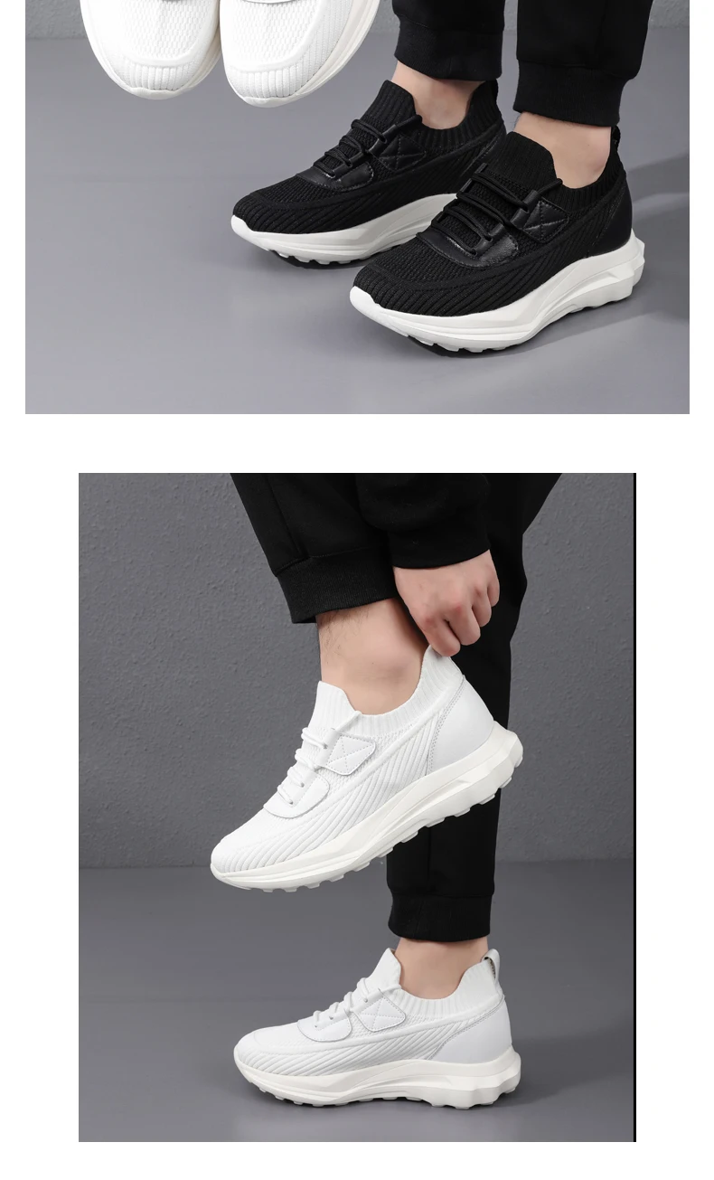 Herren-Sneaker mit Erhöhung, Freizeitschuhe mit 8 cm Höhengewinn, atmungsaktive 6 cm Erhöhungsschuhe für den Sommer – Detail 11