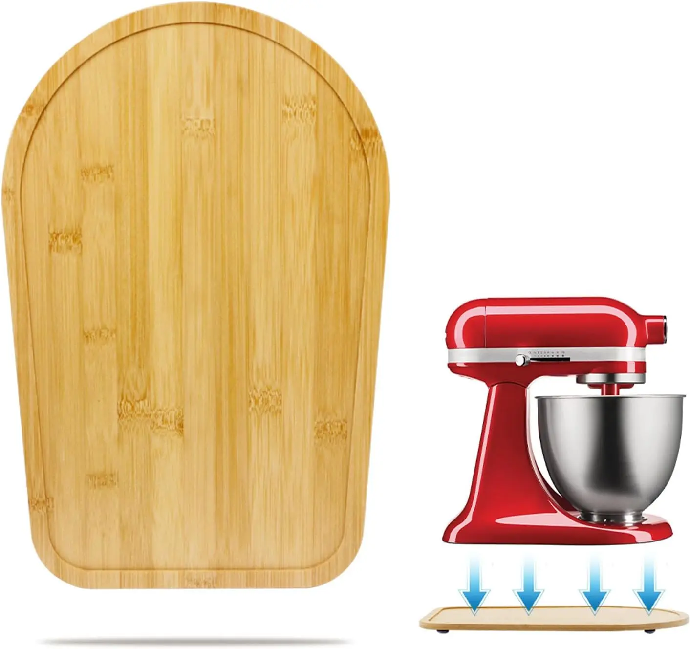 4.5-5 Qt Bamboo Mixer Slider Mat for Tilt Head Kitchen Aid Stand Mixer 34X21cmAppliance Sliding Mat