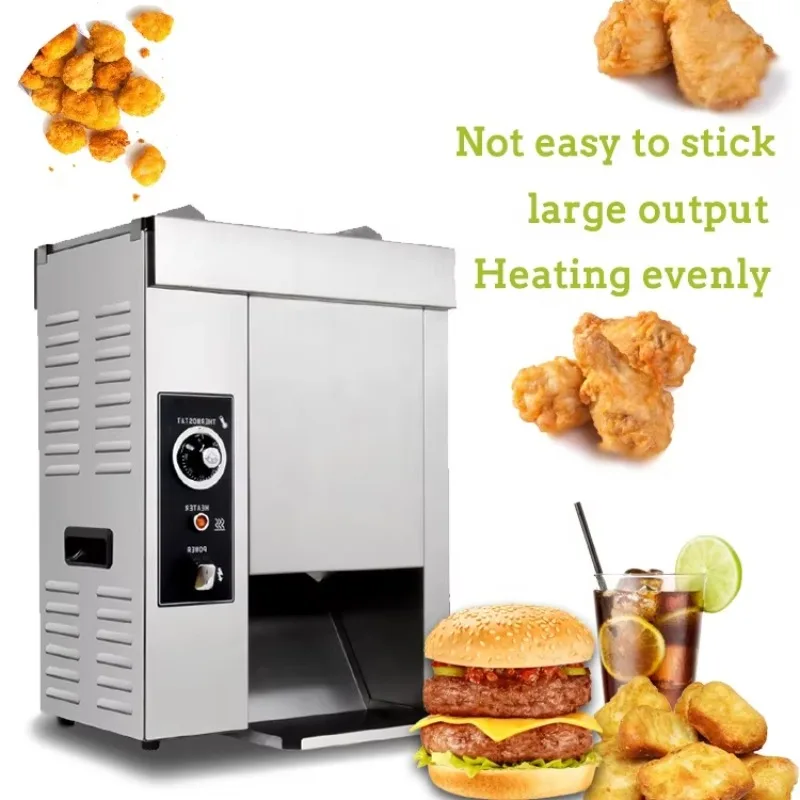 Commercial Automatic Hamburger Waffle Patty Machine Vertical Hot Dog Bun Toaster Hamburger Bread Grill Making Machine