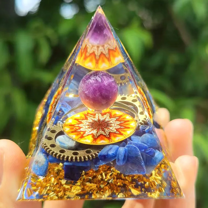 Natural Stone Energy Generator Orgone Pyramid Crystals Peridot Healing Reiki Chakra Reiki Chakra Meditation Ornaments Crafts