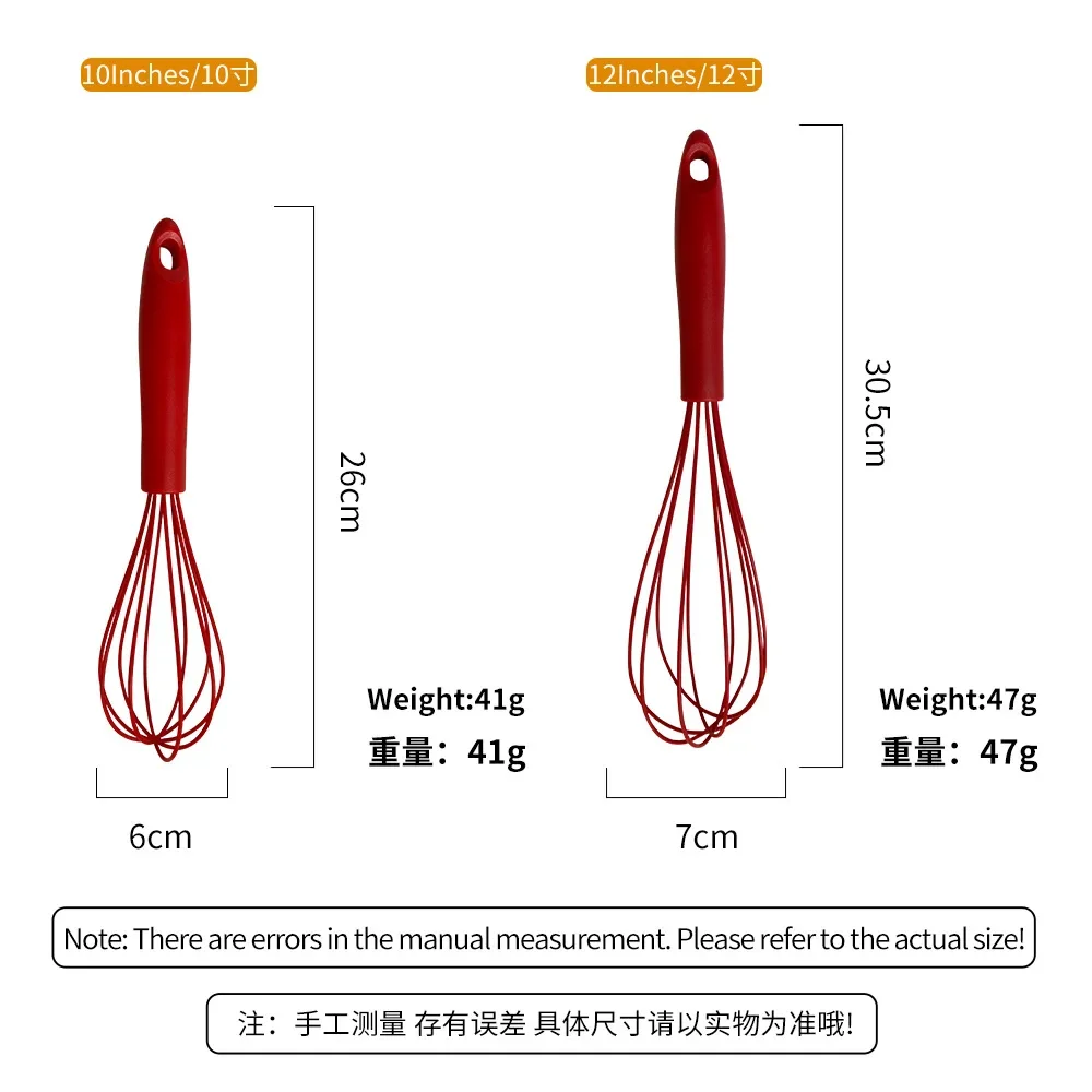 26/30cm Long Handle Hand Mixer Kitchen Household Egg Whisk Egg Stiring Milk Cream Hand Blender Baking Cooking Tool Accessories