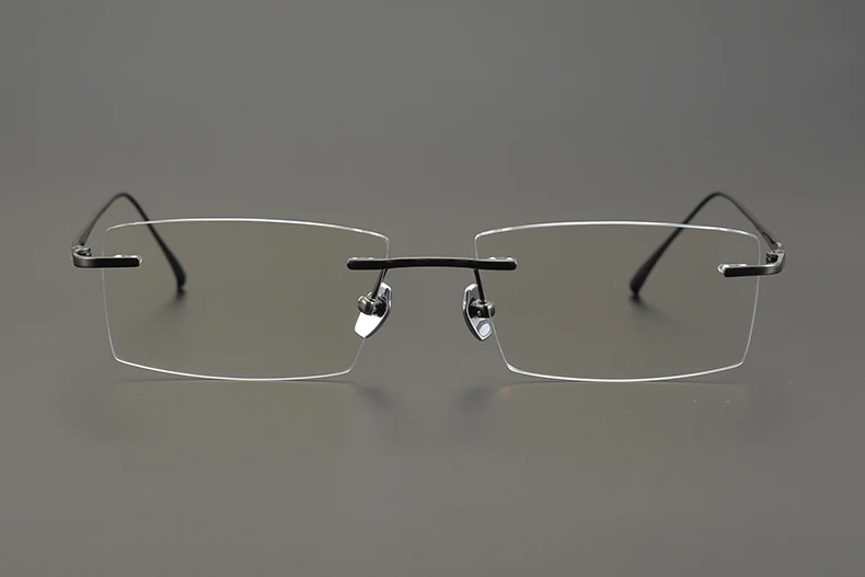 2026 Pure Titanium Ultra-Light Square Rimless Glasses Frame Men Women Fashion Business Rectangle Daily Eyeglasses Eyeware Gafas