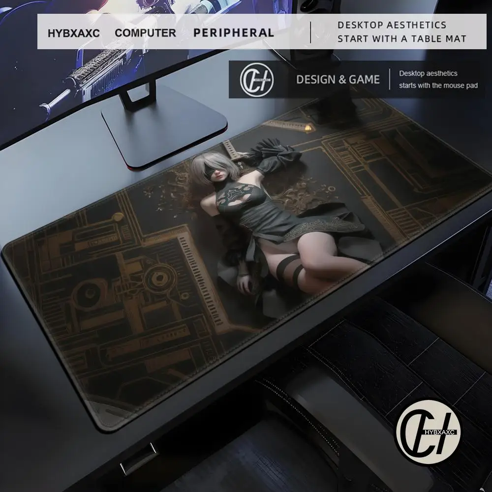 لوحة ماوس ذات شعر قصير أنيمي فتاة موضوع قاعدة مطاطية لوحة ماوس ألعاب كبيرة للكمبيوتر المحمول حصيرة لوحة المفاتيح ملحقات الحصير ديكور المكتب
