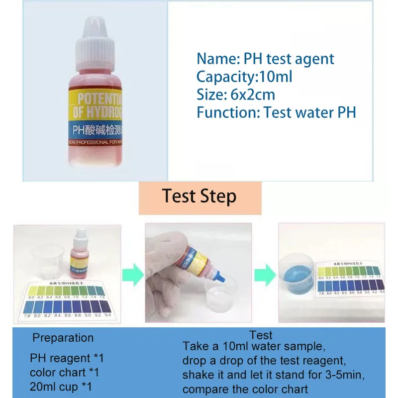 PH NH4 NO2 No3 GH CI H2S aquarium fish tank water quality testing solution aquaculture water quality Testing monitoring agent