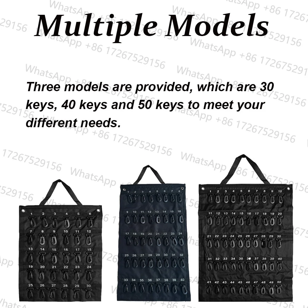 Holds 30/40/50 Keys Versatile Roll-Up Key Storage Box Weatherproof Portable Storage Box Security Hook Decor Hook For Home Office