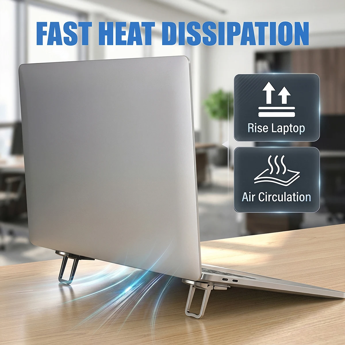 Laptop Stand Portable Footrest Desktop Height Increasing Pad Invisible Keyboard Support Folding Base Tilted Bracket for Notebook