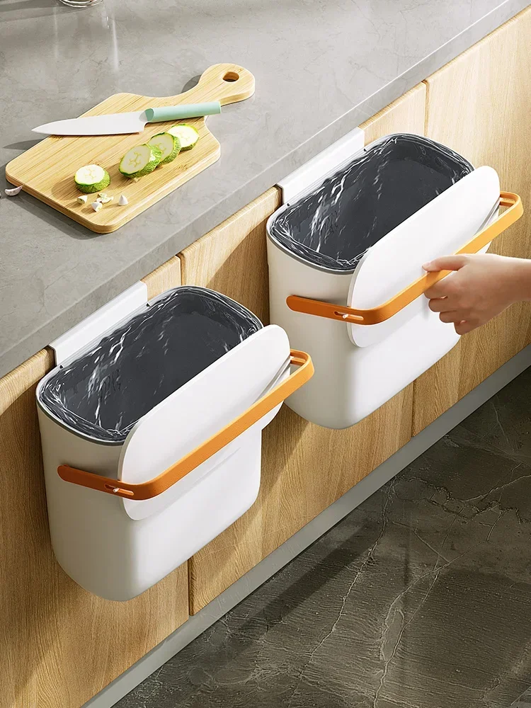 Kitchen trash can wall-mounted household large-capacity toilet with lid toilet trash can to store kitchen waste trash can.