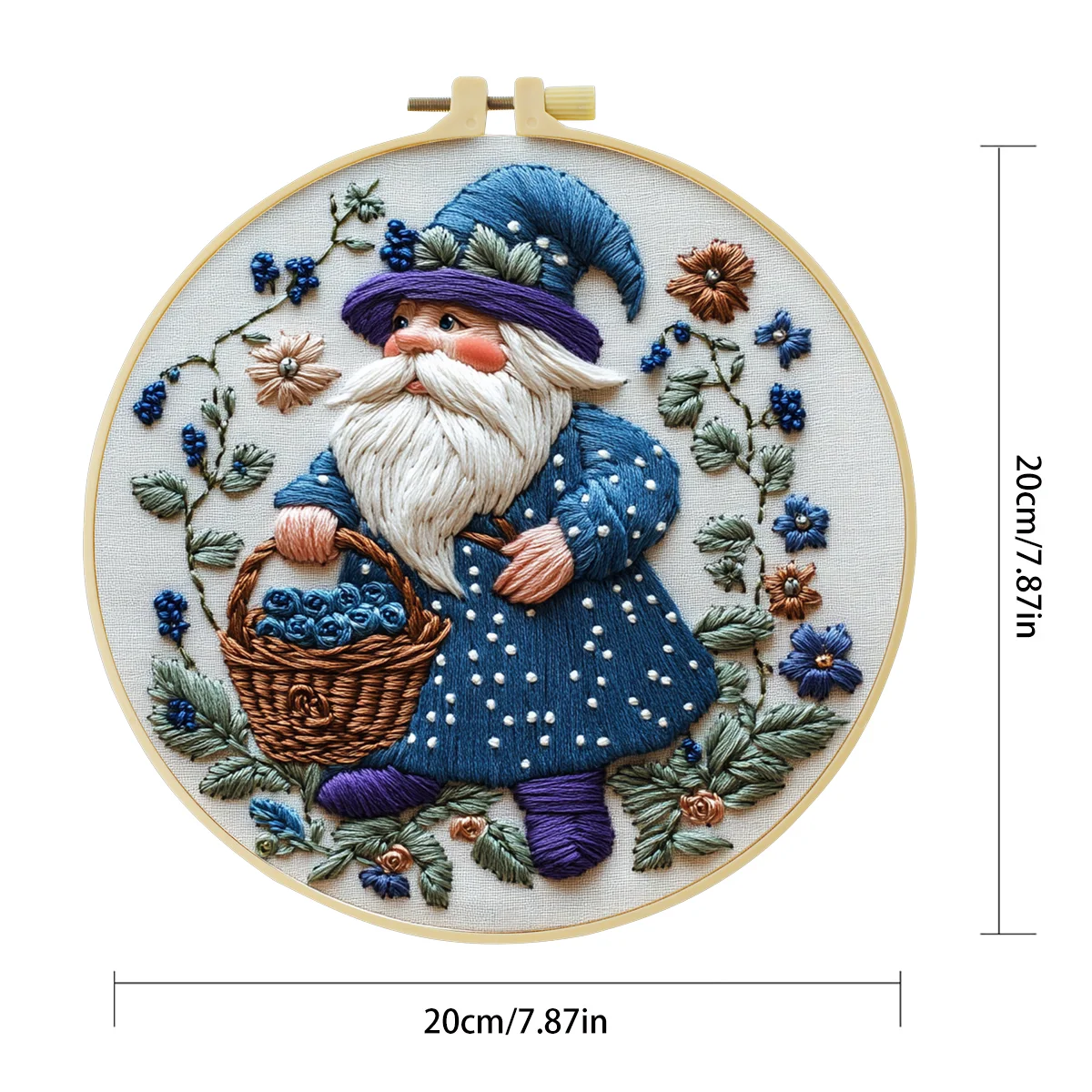 1 Stück 20X20CM/15X15CM 7,87/6,3 Zoll Ein alter Mann beim Blumenpflücken Stickerei-Starter-Kit DIY-Kit DIY-Stickerei-Kit Handarbeiten – Detail 5