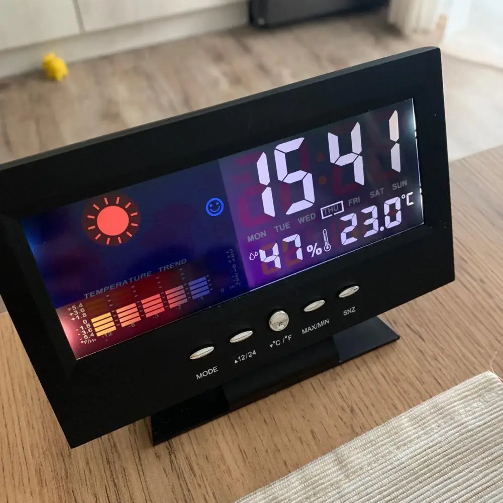 Wake Up Clock LED Color Screen Clear Screen Digital Clock Weather Forecast Wide Application Smart Alarm Clock for Students