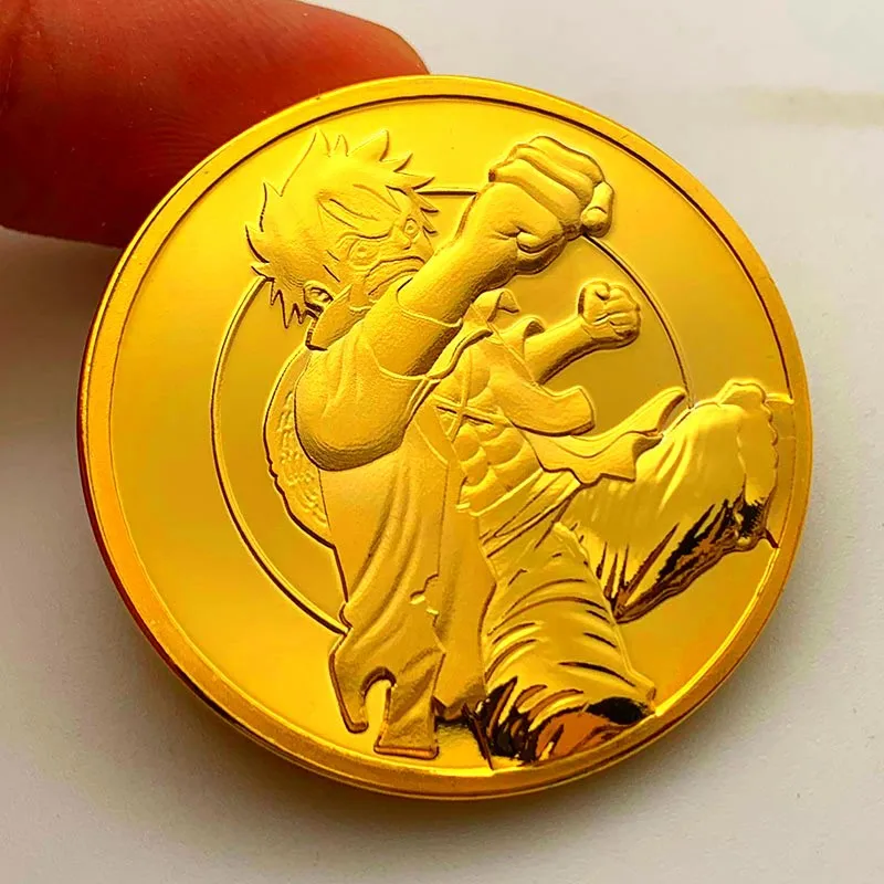Anime giapponese One Piece Monkey D Luffy Bellissime monete d'oro commemorative Piccolo regalo