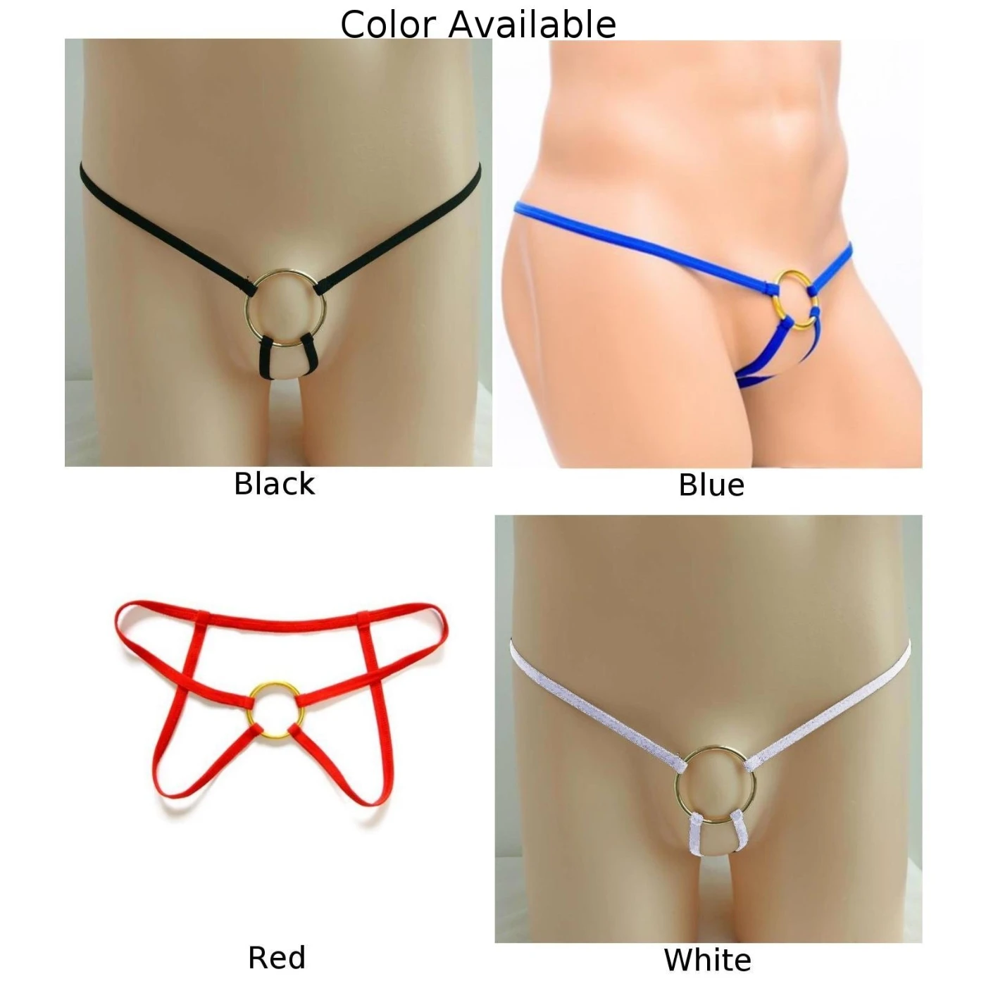 Mens G-String Thong Underwear O Ring Briefs Penis Hole T-Back Micro Bikini Panties Open Crotch Men Penis Hole Underwear