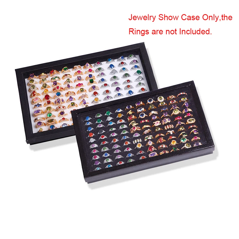 100 Slots Rings Display Stand Storage Box  Ring Box Jewelry Organizer Holder Show Case Casket #228405