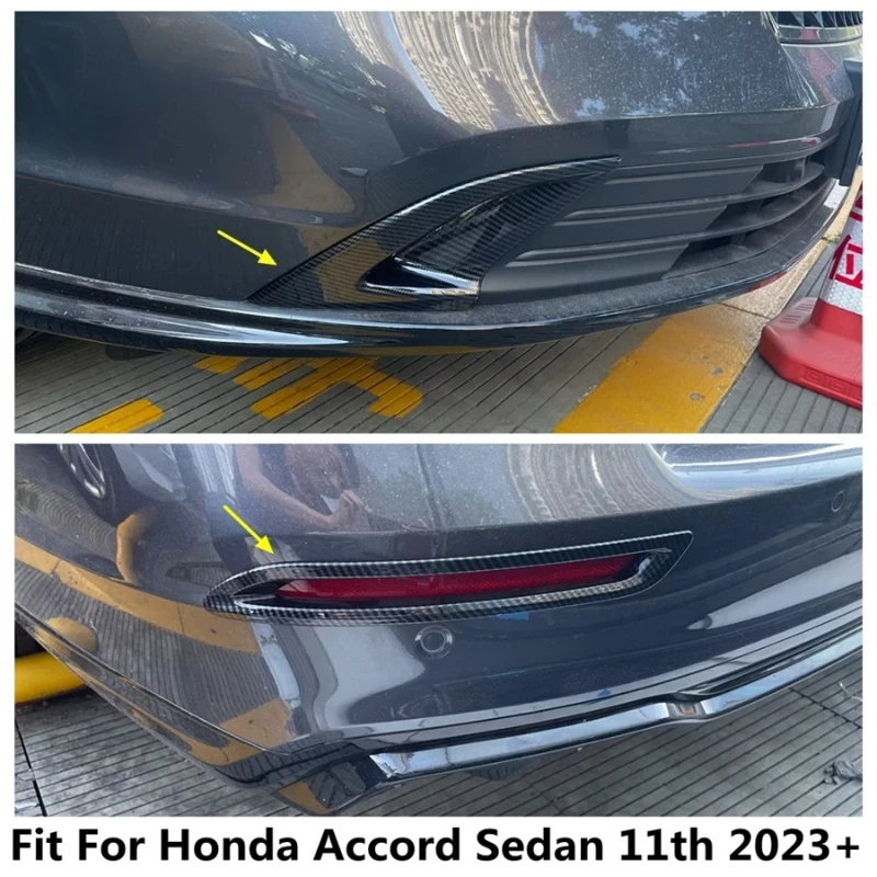 

For Honda Accord Sedan 11th 2023 2024 ABS Front Rear Bumper Fog Light Lamp Frame Decoration Cover Trim Accessories Exterior Fit