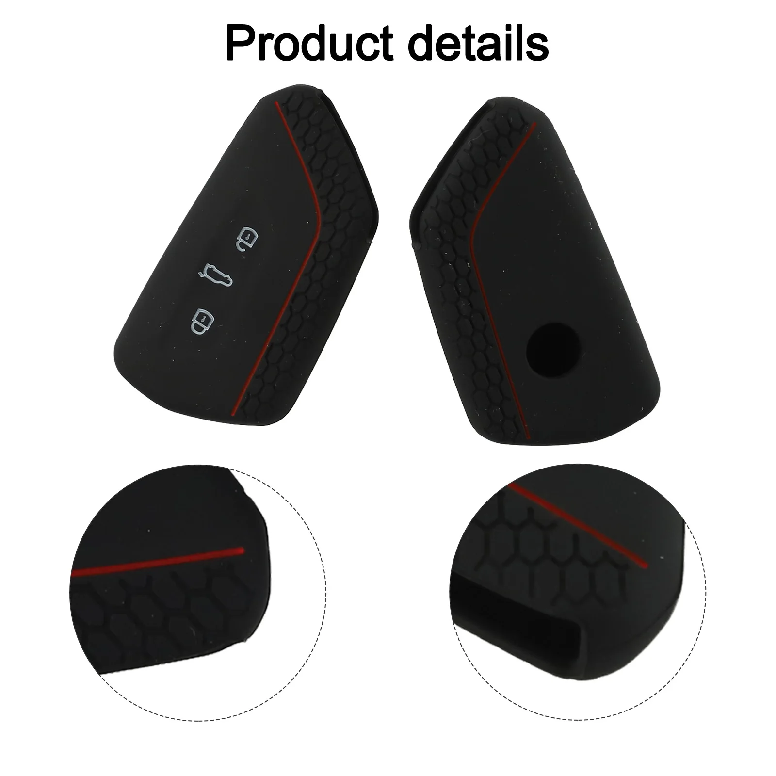for Black Key Cover Silicone Key Cover Stylish Design Non-Slip Texture Signal Sensitivity Preservation Robust Car Key Accessory