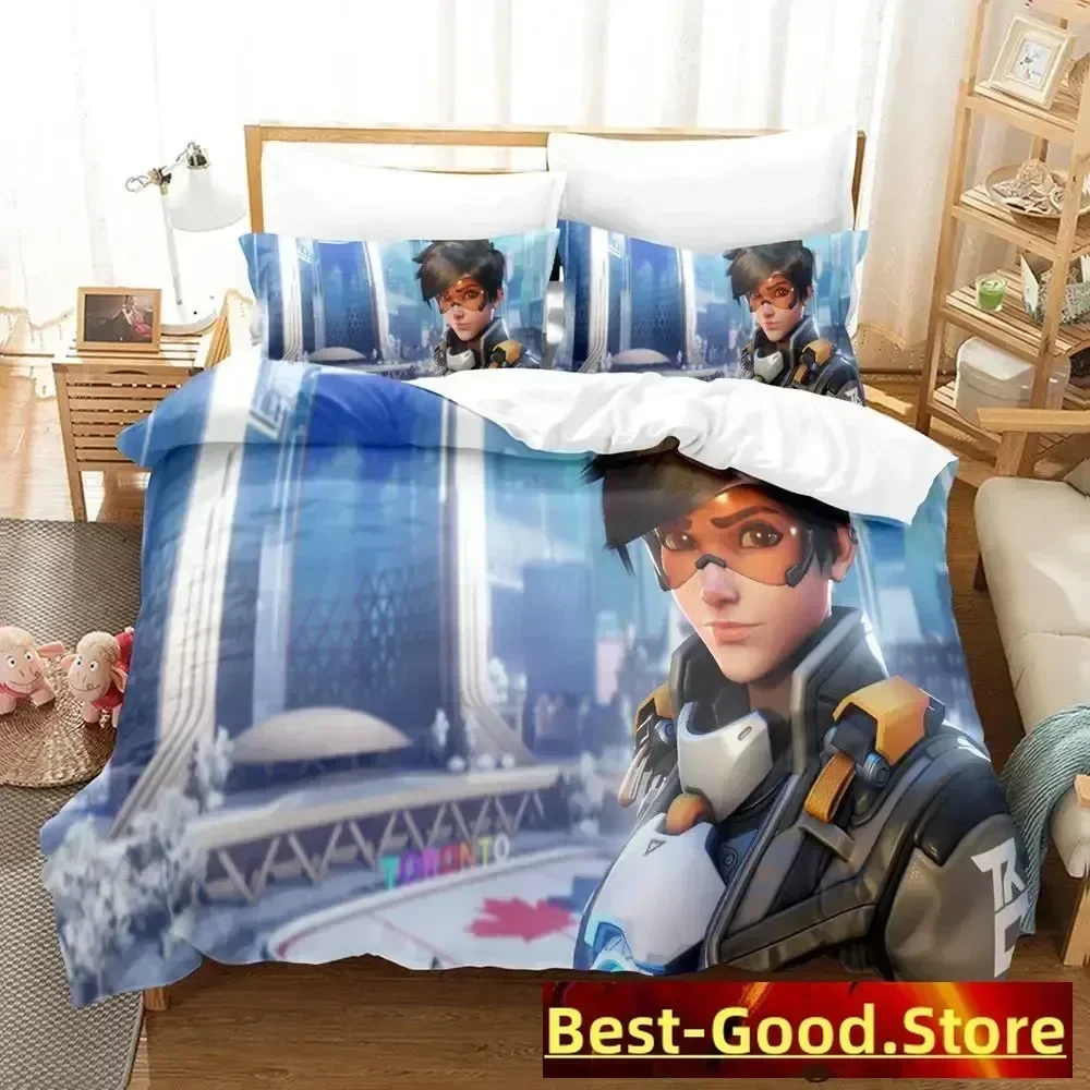 

Overwatch 2 Bedding Set Duvet Cover Sheet Printed Bed Set Pillowcase Bed Full Queen King Size Comforter Bedroom